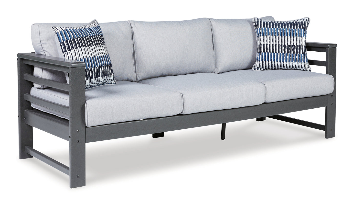 Amora Outdoor Sofa, Loveseat and 2 Lounge Chairs with Coffee Table and End Table