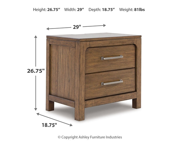 Cabalynn Queen Panel Bed with Storage with Mirrored Dresser and Nightstand