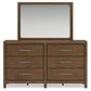 Cabalynn King Panel Bed with Storage with Mirrored Dresser and Chest