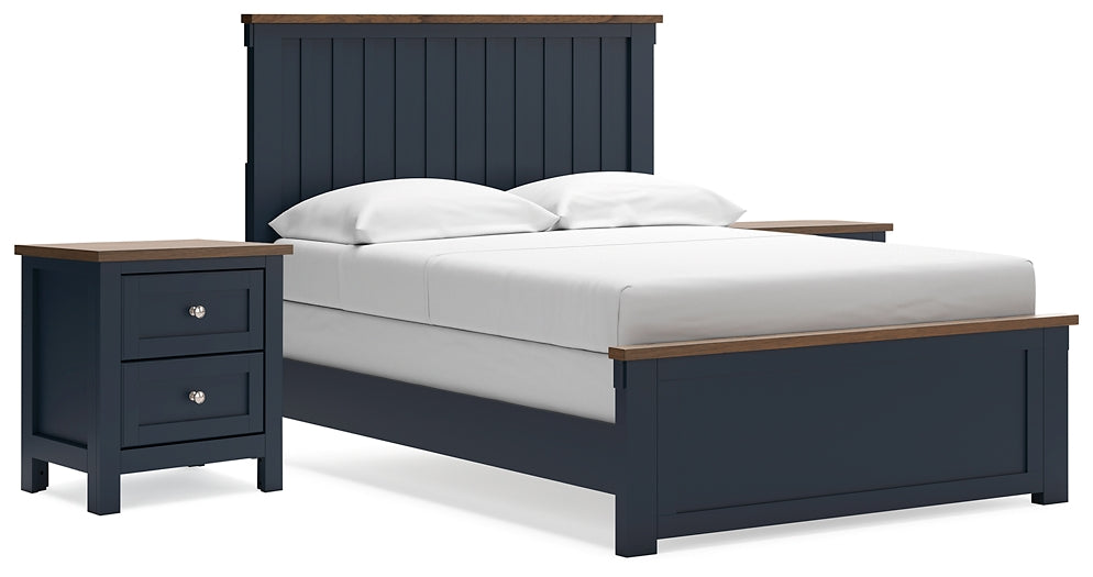 Landocken Full Panel Bed with 2 Nightstands