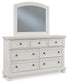 Robbinsdale Queen Panel Bed with Mirrored Dresser and Chest