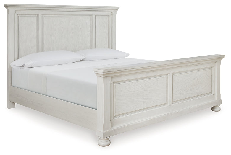 Robbinsdale King Panel Bed with Mirrored Dresser, Chest and 2 Nightstands
