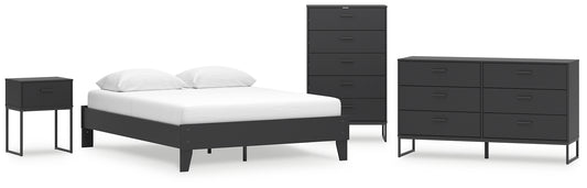 Socalle Queen Platform Bed with Dresser, Chest and Nightstand