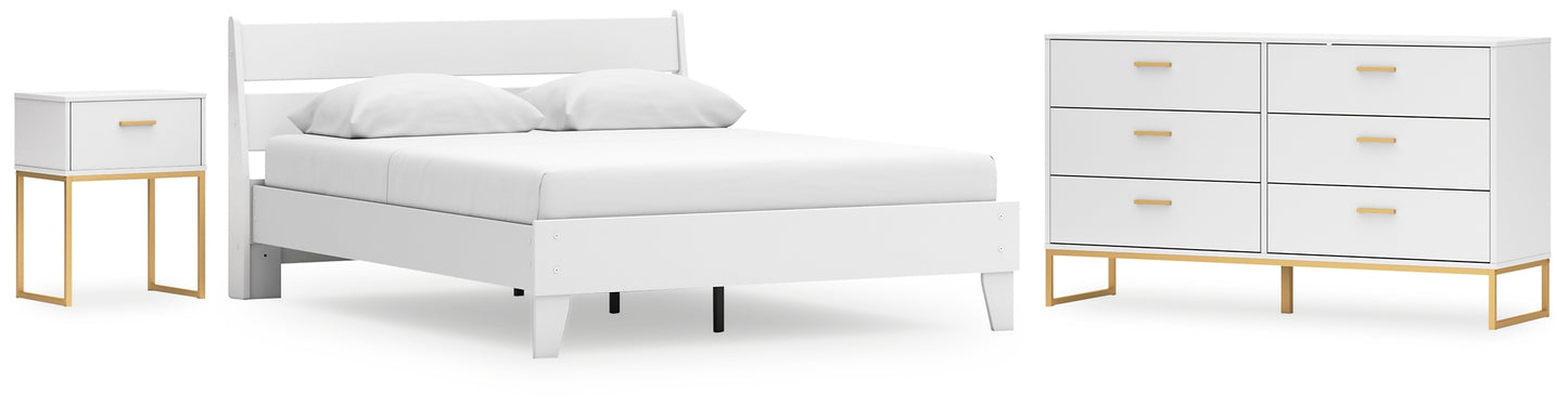 Socalle Queen Panel Platform Bed with Dresser and Nightstand