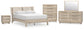 Hasbrick Queen Panel Bed with Mirrored Dresser, Chest and Nightstand