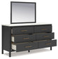 Cadmori Queen Upholstered Bed with Mirrored Dresser