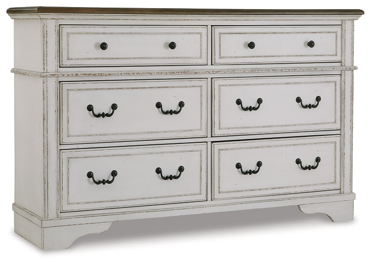 Brollyn Queen Upholstered Panel Bed with Dresser