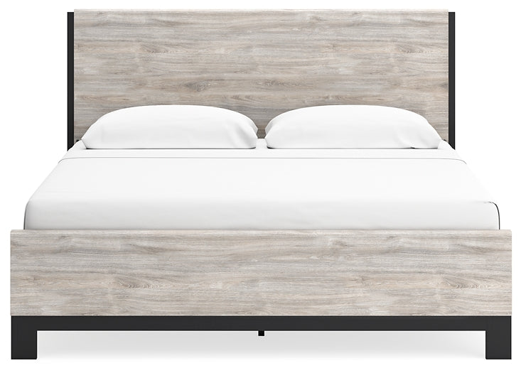 Vessalli King Panel Bed with Mirrored Dresser