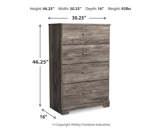 Ralinksi Twin Panel Bed with Mirrored Dresser and Chest